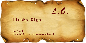 Licska Olga névjegykártya